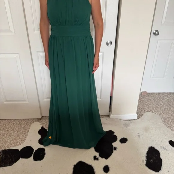 davids bridal emerald green bridesmaid dresses TULIP SKIRT SPAGHETTI STRAP MIDI DRESS IN RED – AKIRA main image 1